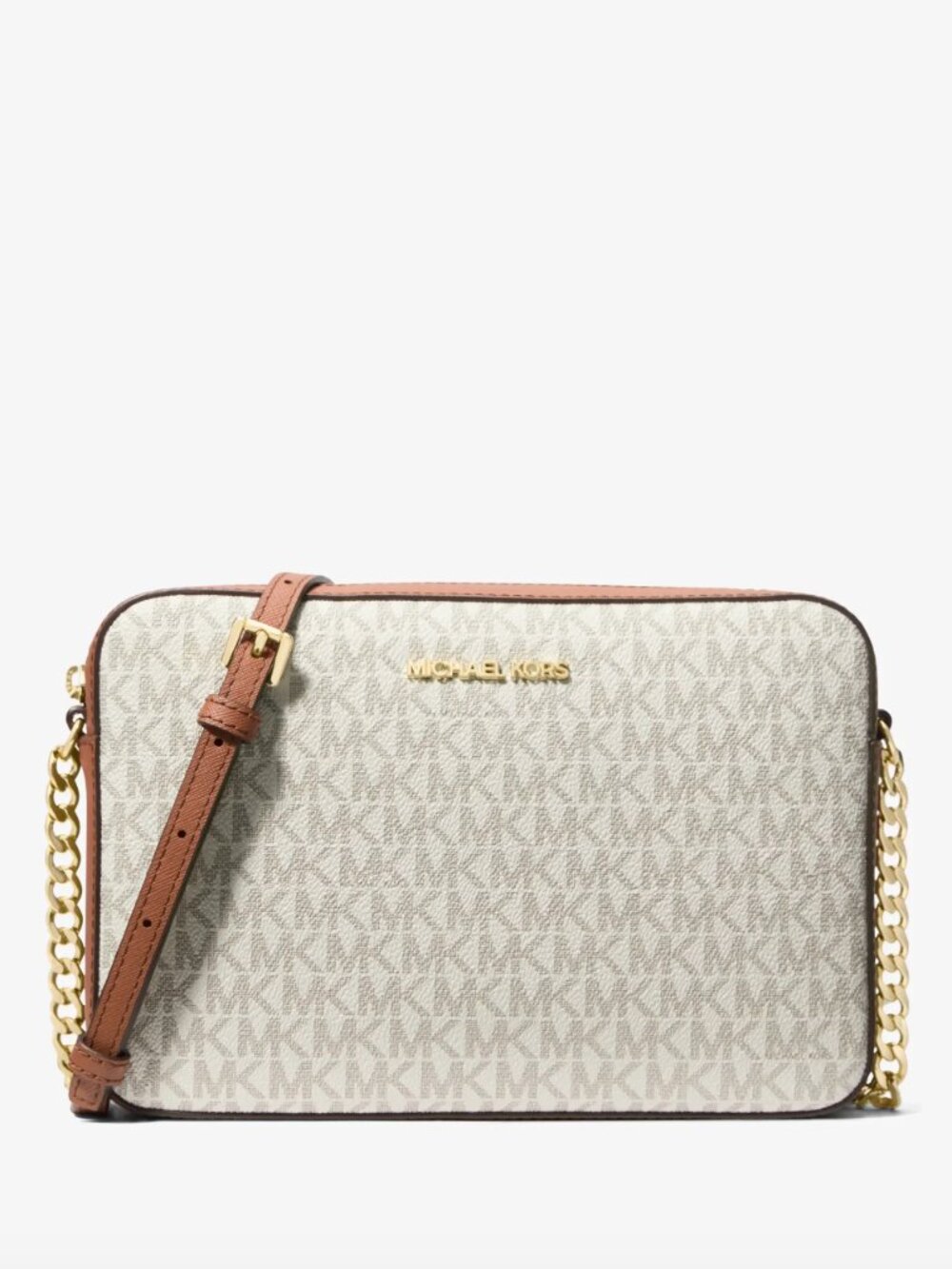 Michael Kors Jet Set Large Signature Logo Printed Crossbody Bag for Women
